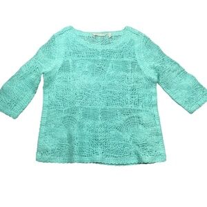 Soft Surroundings XS Laticia Sweater Aqua‎ Cotton Blend
